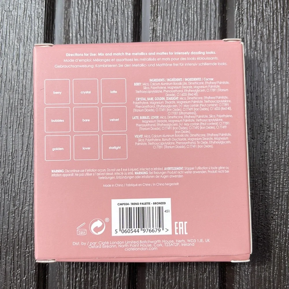 Ciate London - Bronzed Eyeshadow Palette